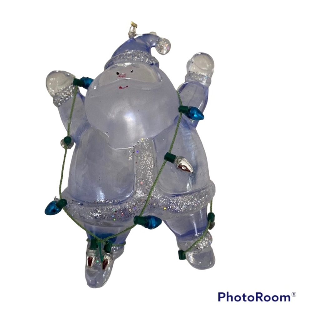 Glass Santa Ornament